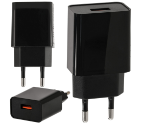 Síťová nabíječka USB - 5V - 3A - černá