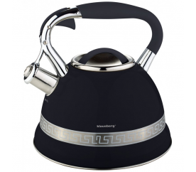 Pískající konvice Klausberg - Černá s nerez. ornamentem 2,7L - Klausberg