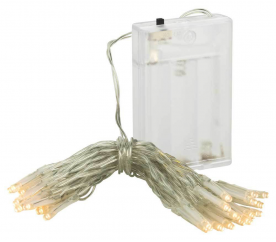 Linder Exclusiv Vánoční řetěz na baterie 50 LED s časovačem Teplá bílá