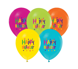 Aga4Kids Latexové balónky Happy Birthday 30 cm 5 ks
