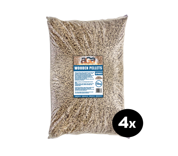 Aga 4x Dřevěné pelety Smrk 15 kg