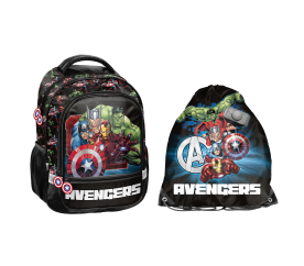 Paso Školní set dvoukomorový batoh + vak na záda Avengers
