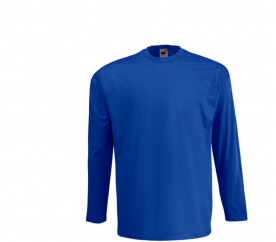 Fruit Of The Loom Tričko VALUEWEIGHT Longsleeve Royal Blue