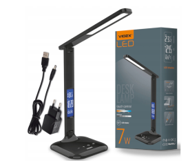 LED stolní lampa s klipem - 5W - DIMMABLE - černá