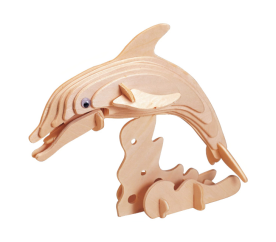 Woodcraft Dřevěné 3D puzzle delfín na stojanu