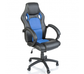 Tresko Herní židle Racing Black - Light blue
