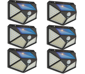 6x LED solární lampa 70+30 SMD se senzorem