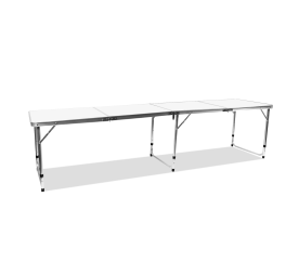 Aga Skládací kempingový stolek 240x60x70/60/55 cm Bílý - II. JAKOST