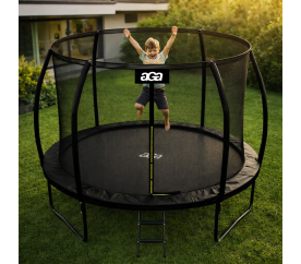 Aga SPORT EXCLUSIVE Trampolína 305 cm Černá + ochranná síť + žebřík - II. JAKOST