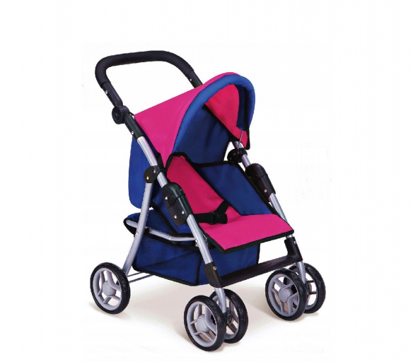 Doris Sportovní kočárek pro panenky 9352 Hot Pink 2 Blue