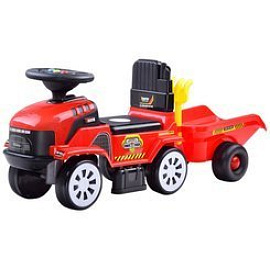 TRAKTOR Odrážedlo s přívěsným vozíkem ZA3746 - Červený
