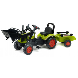 Falk Šlapací traktor CLAAS ARION 410 2040AM s vlečkou a nakladačem