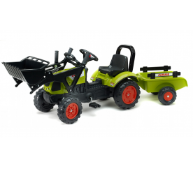 Falk Šlapací traktor CLAAS ARION 410 2040AM s vlečkou a nakladačem