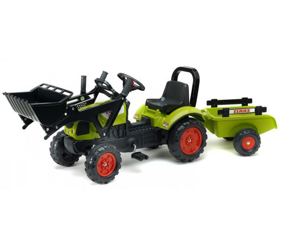 Falk Šlapací traktor CLAAS ARION 410 2040AM s vlečkou a nakladačem