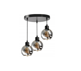 LED stropní svítidlo 3x E27 Koule z kouřového skla