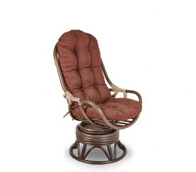 Aga Ratanové otočné křeslo MELES Choco Dark Brown