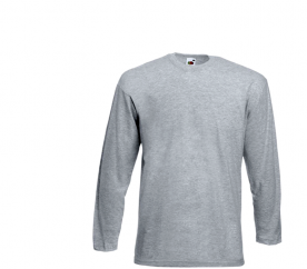 Fruit Of The Loom Tričko VALUEWEIGHT Longsleeve Grey