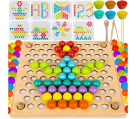 Puzzle z dřevěných korálků 22403