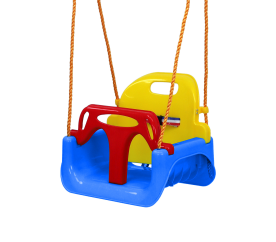 Aga4Kids Dětská houpačka s ohrádkou Modrá/Žlutá