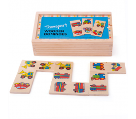 Bigjigs Toys Dřevěné domino dopravní prostředky