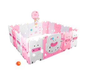 Aga4Kids Dětská plastová ohrádka 186x156x64 cm Růžová DZ839 - II. JAKOST
