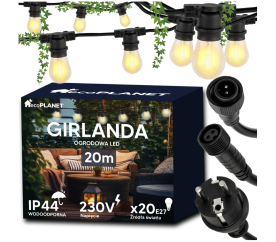 Zahradní girlanda 20m + 21x 1W LED žárovka