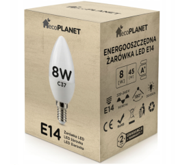 LED žárovka E14 svíčka 8W 700lm - studená bílá