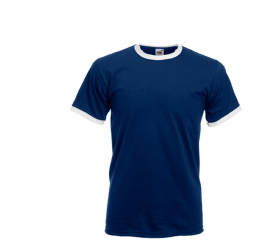 Fruit Of The Loom Tričko RINGER Navy White