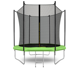 Aga SPORT FIT Trampolína 250 cm Světle zelená + vnitřní ochranná síť + žebřík