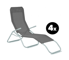 Aga 4x Zahradní lehátko SIESTA Šedé