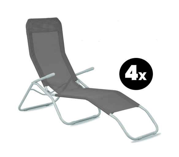 Aga 4x Zahradní lehátko SIESTA Šedé
