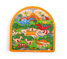 Bigjigs Toys Dřevěné vícevrstvé puzzle  Dinosauři