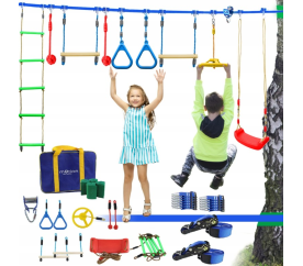 Přenosná překážková dráha pro děti - lanový park