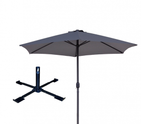 Aga Slunečník CLASSIC 300 cm Dark Grey + stojan - NEOBNOVOVAT, NEJSOU STOJANY