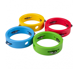 Bigjigs Toys Dřevěná minitamburína modrá