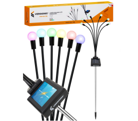 Venkovní LED solární svítidlo 6x koule - 70 cm RGB