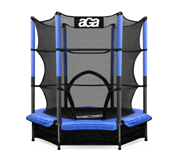 Aga Dětská trampolína 140 cm Tmavě modrá + ochranná síť