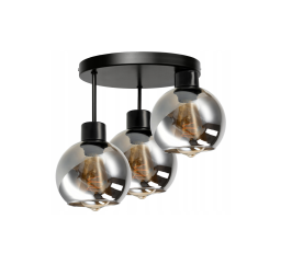 LED stropní svítidlo 3x E27 Koule z kouřového skla do pokoje