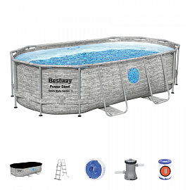 BESTWAY Power Steel Swim Vista bazén s oknem 427x250x100 14x8FT 7in1