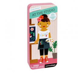 Petitcollage Magnetické puzzle Umělkyně poškozená kovová krabička