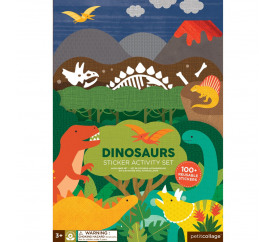 Petit Collage Znovupoužitelné samolepky se scénou Dinosauři