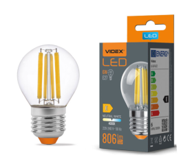 LED žárovka filament - E27 - 6W - G45 - neutrální bílá