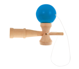 Arkádová hra Kendama pro děti 3+ a dospělé Dřevěná hračka + modrá kulička