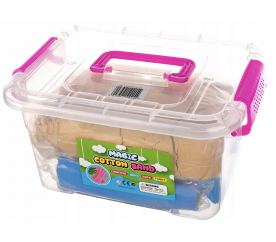 Aga4Kids Kinetický písek žlutý 2 kg + pískoviště + formičky