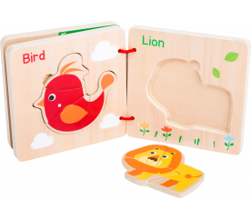 Small Foot Dřevěná knížka zvířecí puzzle
