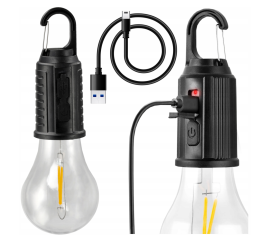 Turistická lampa, stmívatelná kempingová LED žárovka
