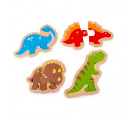 Bigjigs Toys Dřevěné puzzle dinosauři