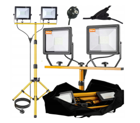 Sada LED reflektorů 2x50W + 160cm stativ + kryt - neutrální bílá