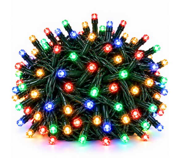 Aga Vánoční řetěz 200 LED s třpytícím efektem Barevná