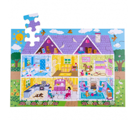 Bigjigs Toys Podlahové puzzle Domeček 48 dílků